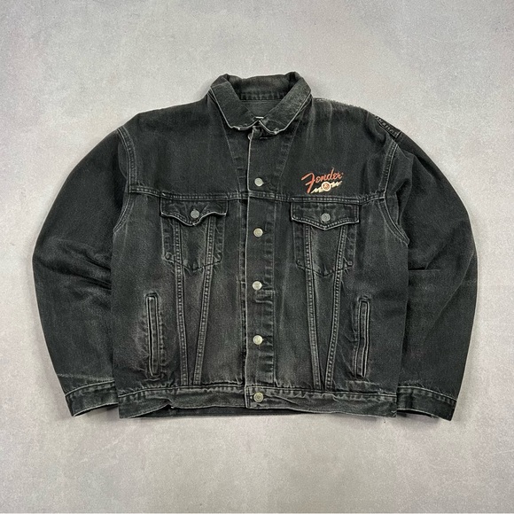 Fender Other - Vintage Fender Black Denim Jacket